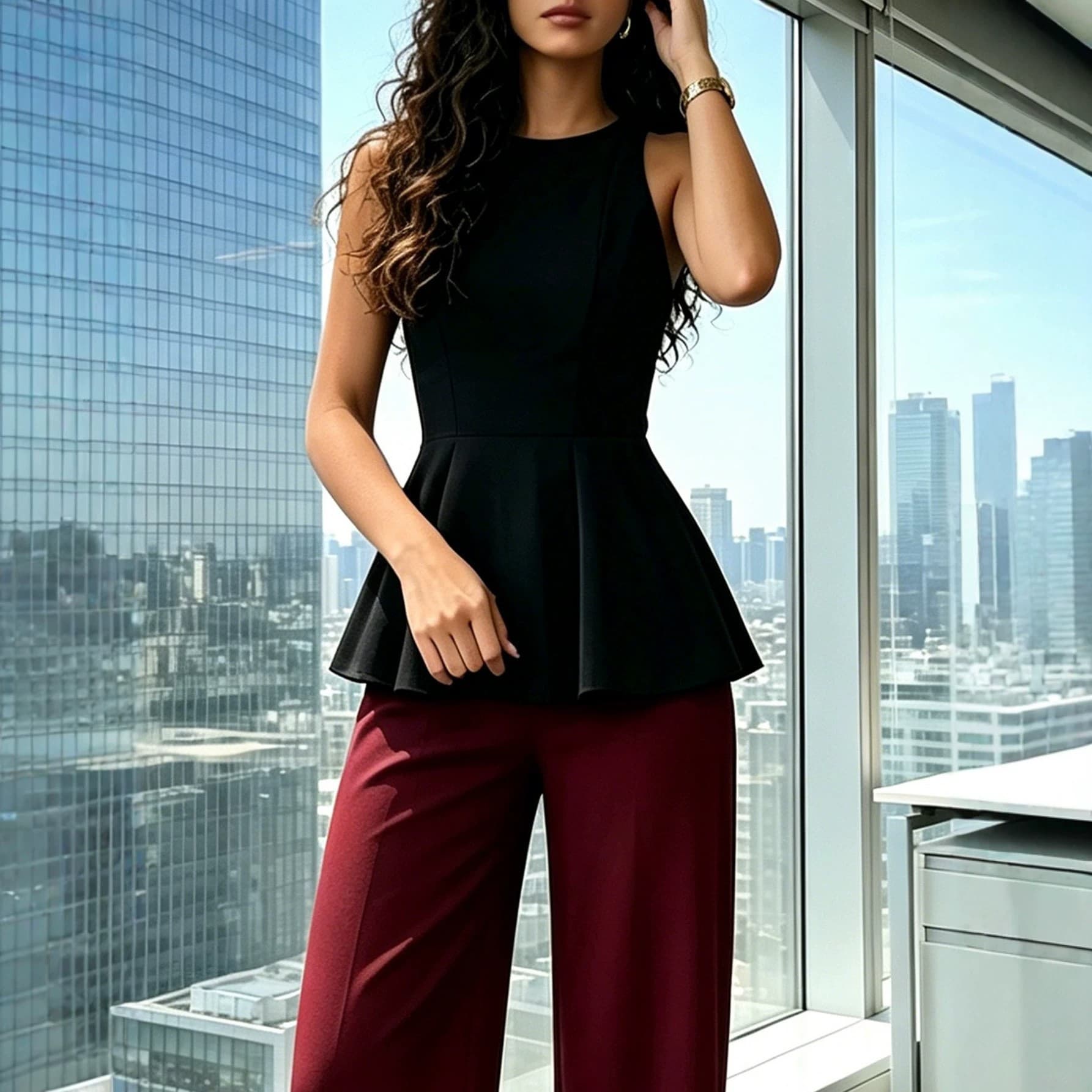 Women's Round-neck Sleeveless Waist-cinching Vest