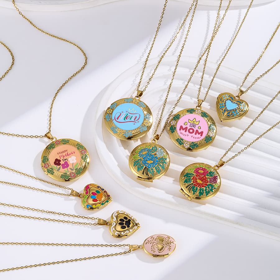 European And American DIY Stainless Steel Photo Box Necklace Pendant For Women
