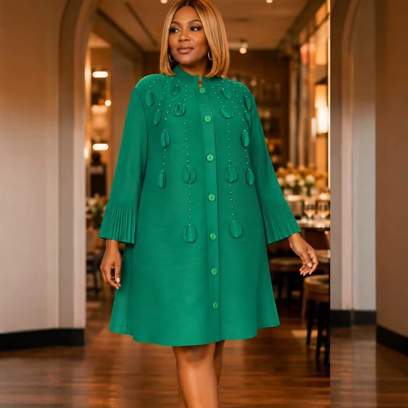 Womens Elegant Relaxed-fit Casual Dress