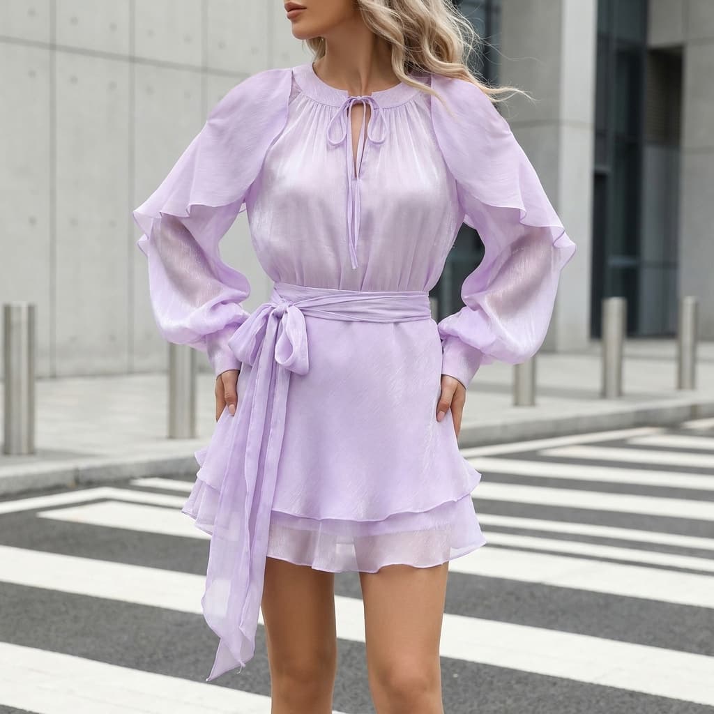 Irregularly Draped Short Skirt Women's Outfit Set