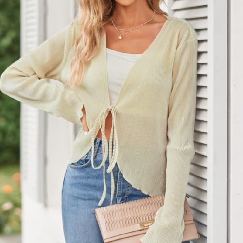 French Style Long Sleeve Pleated Shirt For Women